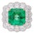 Grs Certified 8.04 Carat Minor Oil Colombian Emerald & Diamond Halo Ring For Sale