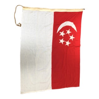 Vintage Nautical Cotton Flag of Singapore For Sale