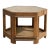 Vintage Hexagonal Wood Side Table With Glass Top For Sale
