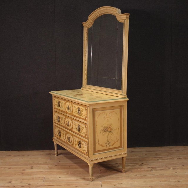 Louis XVI Dresser with Mirror in Lacquered Wood, 1960s For Sale - Image 12 of 13