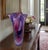12/ 1/4 In. Tall Signed Purple Swirl Fazzoletto Lip Studio Art Glass Vase For Sale - Image 9 of 13
