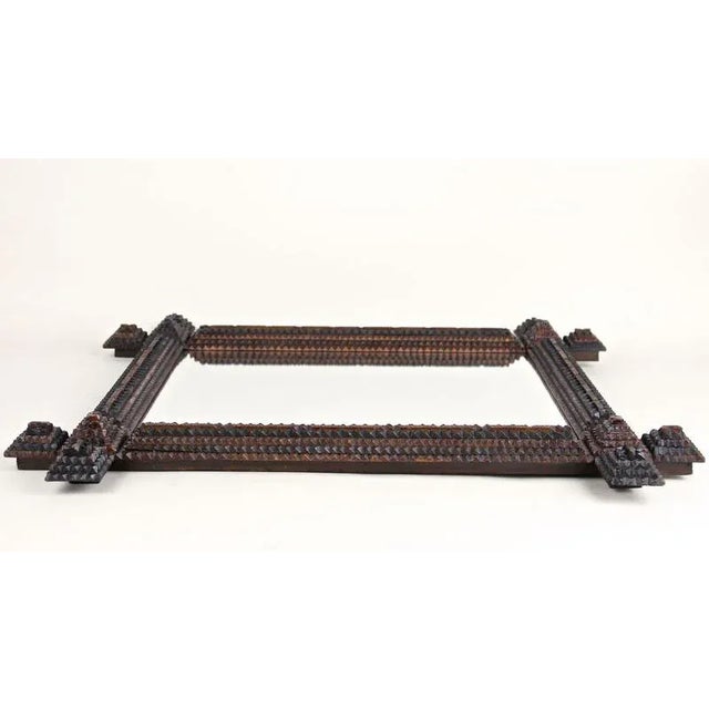 Tramp Art Rustic Handcarved Wall Mirror, Austria, 1880s For Sale - Image 12 of 18