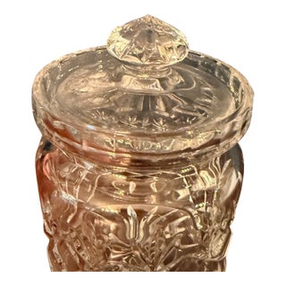 Vintage Crystal Cut Glass Biscuit - Cookie - Candy Jar - Pineapple Cut For Sale