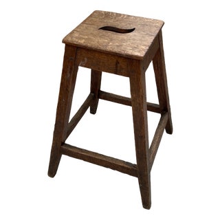 High Oak Workshop Stool, 1950s For Sale