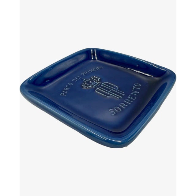 Vintage Parco Dei Principi Sorrento Hotel Ashtray Dish Italy Blue Ceramic For Sale - Image 11 of 12