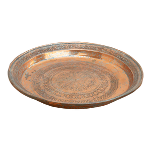 Antique Finely Engraved Copper Tray