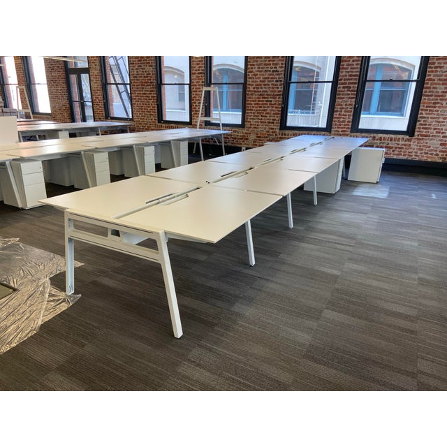 Wood Steelcase Turnstone Bivi Modern Desk Set Up for 12 For Sale - Image 7 of 12