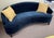 Navy Blue Mitchell Gold + Bob Williams Curved Vera Velvet Sofa For Sale - Image 8 of 12