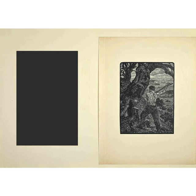 Woodcut print realized by P.E. Colin (1867-1949) in the early 20th Century. On Japan paper. Matted. Very good condition....