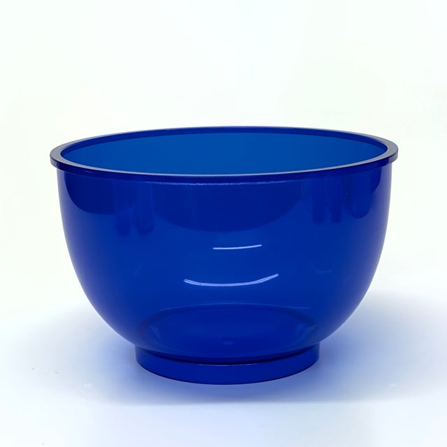 Blue 1970s Cobalt Acrylic Mixing Bowl by Gunnar Cyren for Dansk For Sale - Image 8 of 9