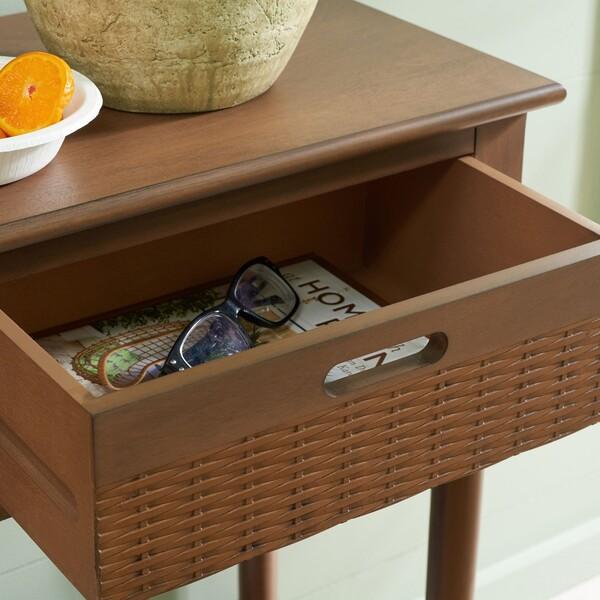 Landers 3 Drawer Console Table - Brown For Sale In Philadelphia - Image 6 of 11