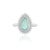 VR Jewels 14k White Gold Double Halo Diamond Paraiba Tourmaline 1Carat Engagement Ring Size 5.5 For Sale - Image 4 of 18