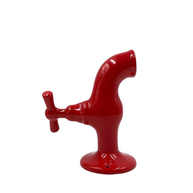 1970s Red Tap Shaped Ceramic Sculpture by JC Peiré, France, 1970s For Sale - Image 5 of 18