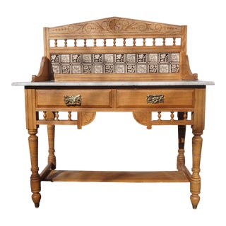 1940s Vintage Australian Marble Sideboard For Sale