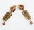 1980s Zoe Coste Boho Ethnic Chic Cocoa Brown and Gilded Resin Dangle Clip Earrings For Sale - Image 5 of 9