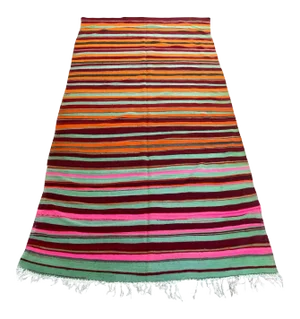 Moroccan Vintage Flat-Weave Kilim Rug North Africa