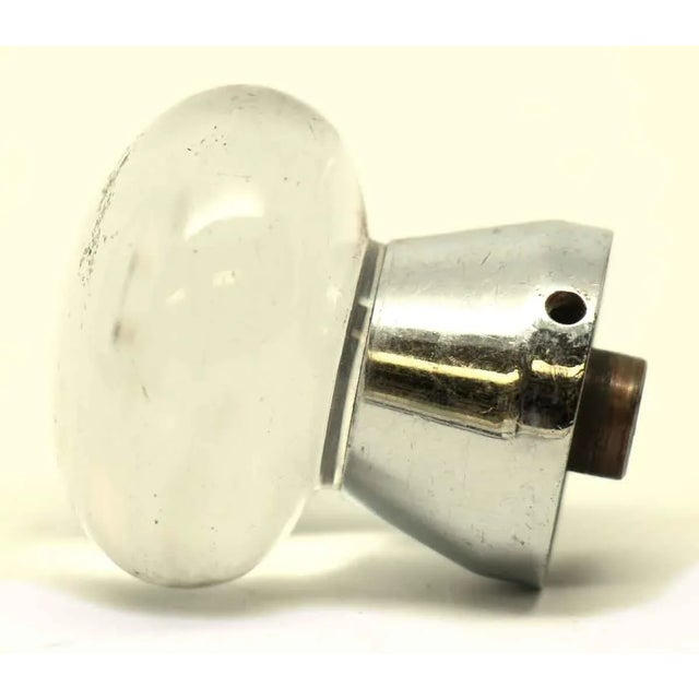 Pair of Vintage 2.25 In. Fixed Base Glass Drawer Cabinet Knobs For Sale - Image 4 of 5