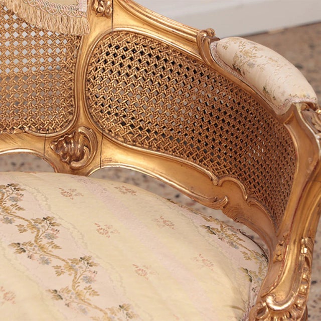 1900 - 1909 A Giltwood and Carved French Louis XV Style Settee. Circa 1900 For Sale - Image 5 of 9