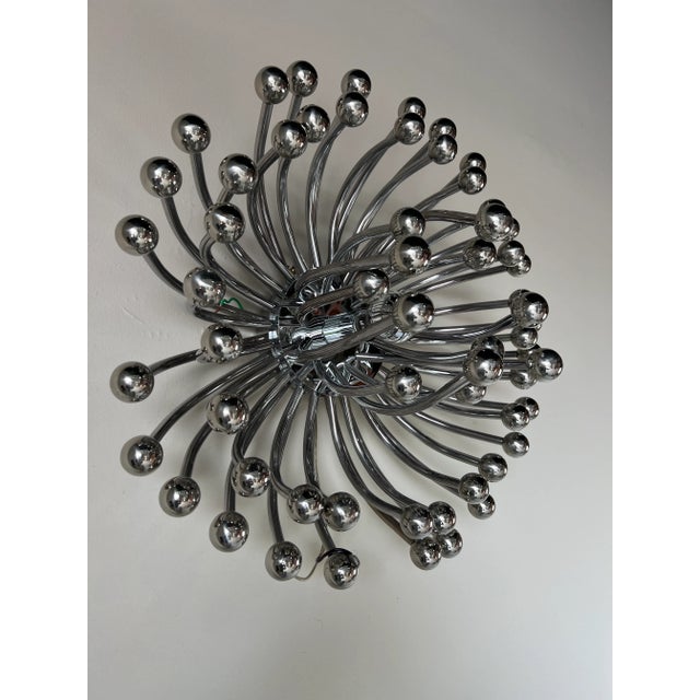 Chrome Vintage Italian Design " Pistillo " - Style Chrome Sconce Lamp For Sale - Image 8 of 13