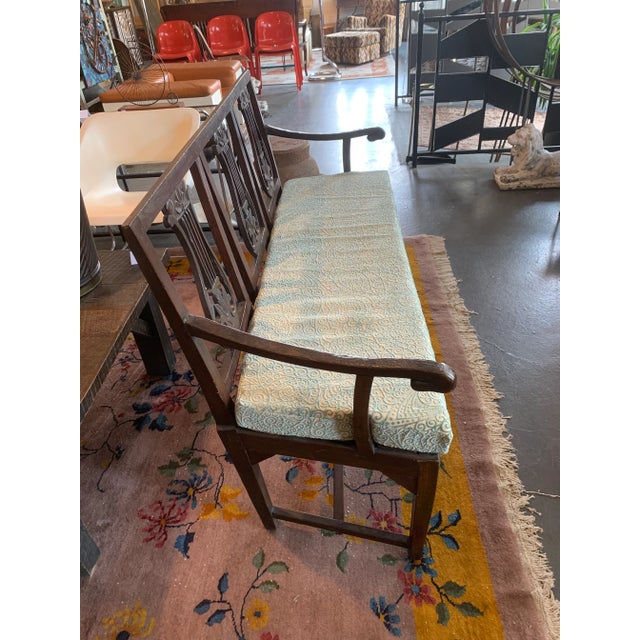 Circa 1790 Carved Back Bench from Great Britain or United States.