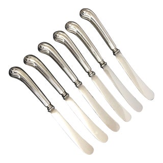 English Sterling Dessert Knives - Set of 6 For Sale