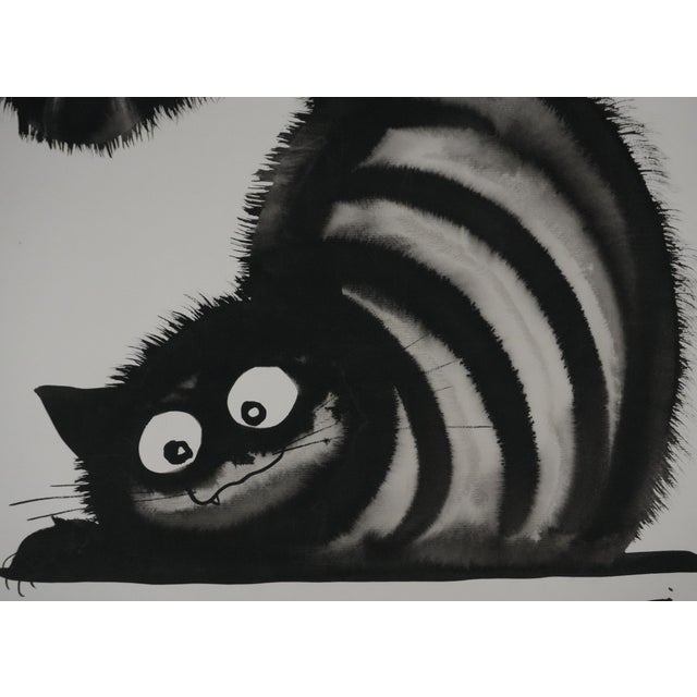 Laszlo Tibay, The Cat's Eyes, Ink and Wash For Sale - Image 5 of 9