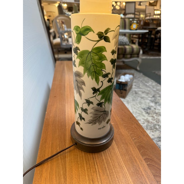 Orlando Pottery Hand Painted Leaf Table Lamp For Sale - Image 10 of 12