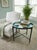 Vintage Chinoiserie-Style Teal and Black Metal Tray Table For Sale - Image 9 of 11