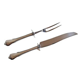 Mid 20th Century Wallace Grand Colonial Sterling Silver 11" Carving Set - No Monos For Sale