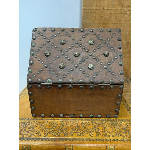 Mid 20th Century Vintage Cathedral Top Spanish Chest With Brass Fittings For Sale In Dallas - Image 6 of 7
