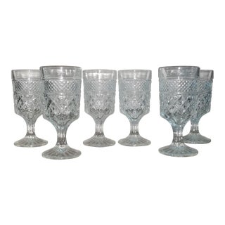 Large Vintage Anchor Hocking Wexford Goblets - Set of 6 For Sale