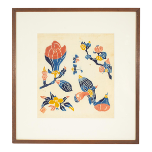 Japanese Stencil Dyed Print by Kichiemon Okamura