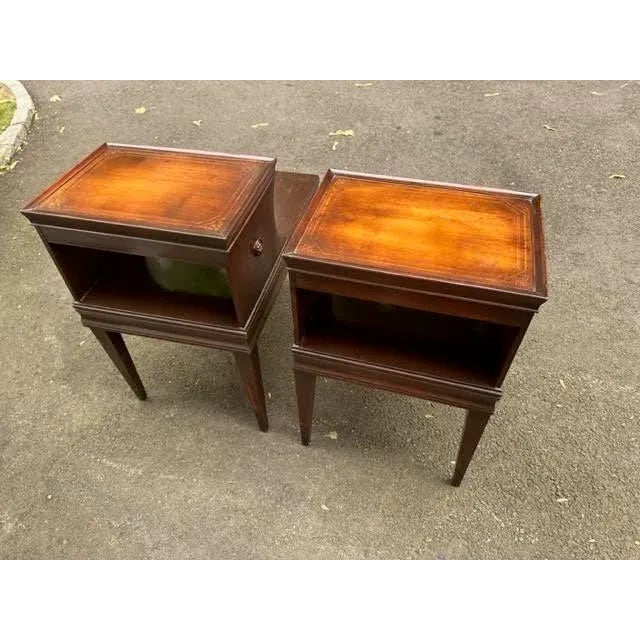 Pair of Vintage Stickley End Tables Lion Brass Hardware Chairish