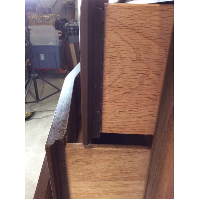 Mid Century Modern Highboy Dresser With Diamond Fronts by United Furniture For Sale - Image 10 of 15