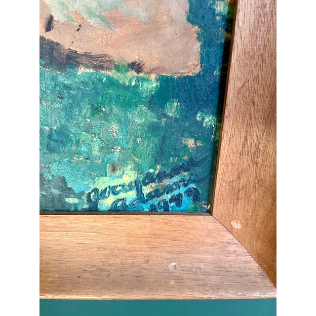 Mid-Century Modern 1940’s Original Landscape Painting Signed and Framed Art For Sale - Image 3 of 6