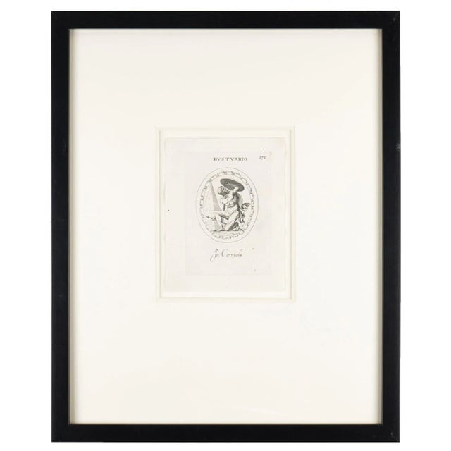 Black Set of Four Roman Intaglio Engravings by Leonardo Agostini, 1685-1793 For Sale - Image 8 of 12