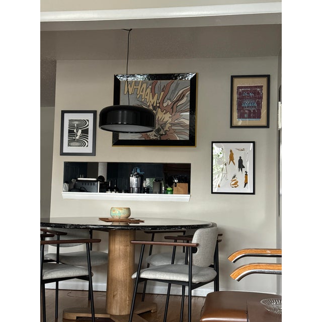 Wood Cb2 Hirsch Italian Marble Dining Table For Sale - Image 7 of 7