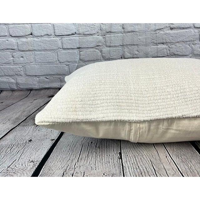 16 x 24 Hemp Pillow Turkish Cushion Natural White Pillow Cushion Cover For Sale - Image 4 of 4