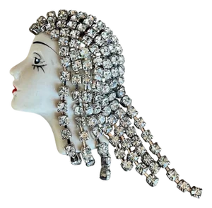 Vintage Art Deco Rhinestone Flapper Brooch