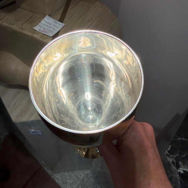 Metal Vintage Regency Brass Wine Goblets - Set of 6 For Sale - Image 7 of 7