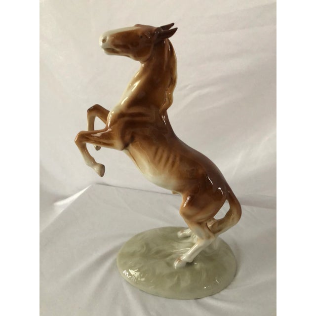 Ceramic Royal Dux Porcelain Rearing Horse 1940’s For Sale - Image 7 of 11