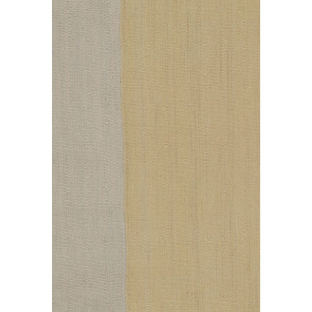 Rug & Kilim Rug & Kilim’s Contemporary Kilim in Gold and Gray Textural Stripes For Sale - Image 4 of 11