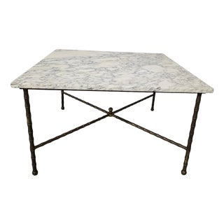 French Gilt Brass and Marble Coffee Table, 1920 For Sale
