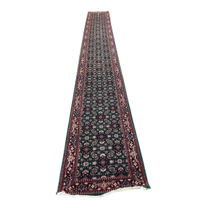 1990s Handwoven Persian Design Indian Rug 2'7" X 19'10"