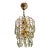1970s French Style Hand-Painted Soft Green Crystal Waterfall Brass Chandelier For Sale