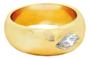 Talia Jade 18k Gold Flush Set Marquise Diamond Band Ring, Size 6.5