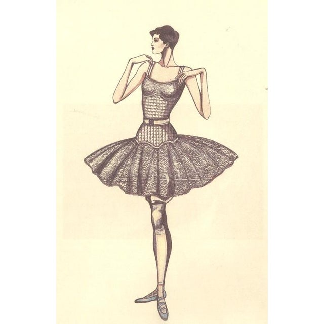 Contemporary 1988 Set of 2 Versace Ballet Dance Costume Design Prints, Matted For Sale - Image 3 of 3