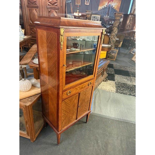 Louis XVI Marquetry Display Cabinet For Sale - Image 10 of 14