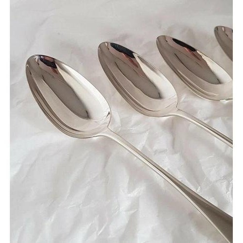 Antique Victorian Sterling Silver English Pattern Spoons, London, 1859, Set of 4 For Sale - Image 12 of 14