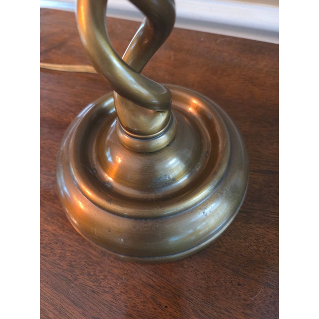 Late 20th Century Brass Finish Twist Candlestick Lamp For Sale - Image 10 of 11